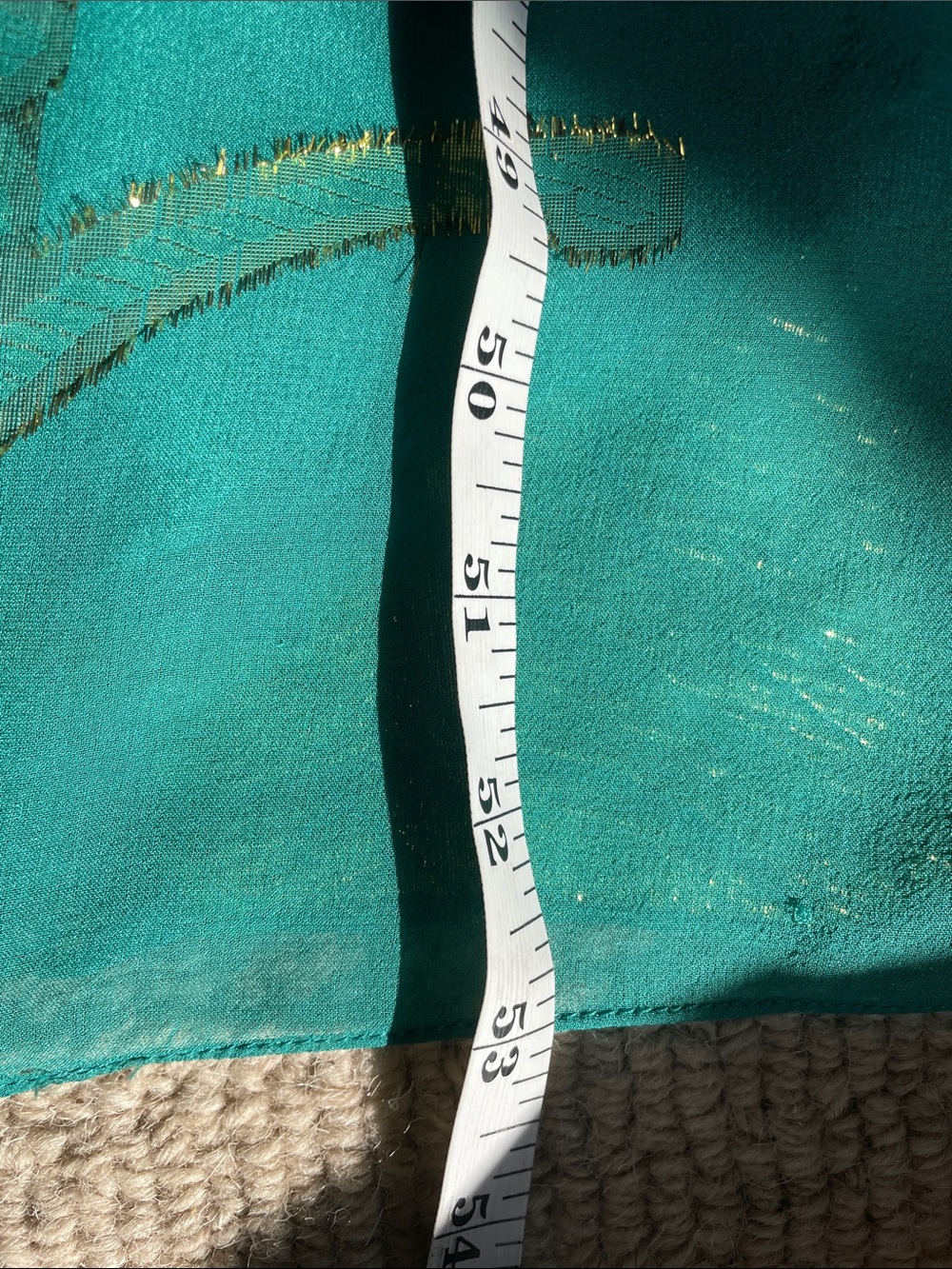 NWT Silk Nicole Miller Teal Strapless Maxi Dress Gold Foil Detail Size 6 - Picture 11 of 14